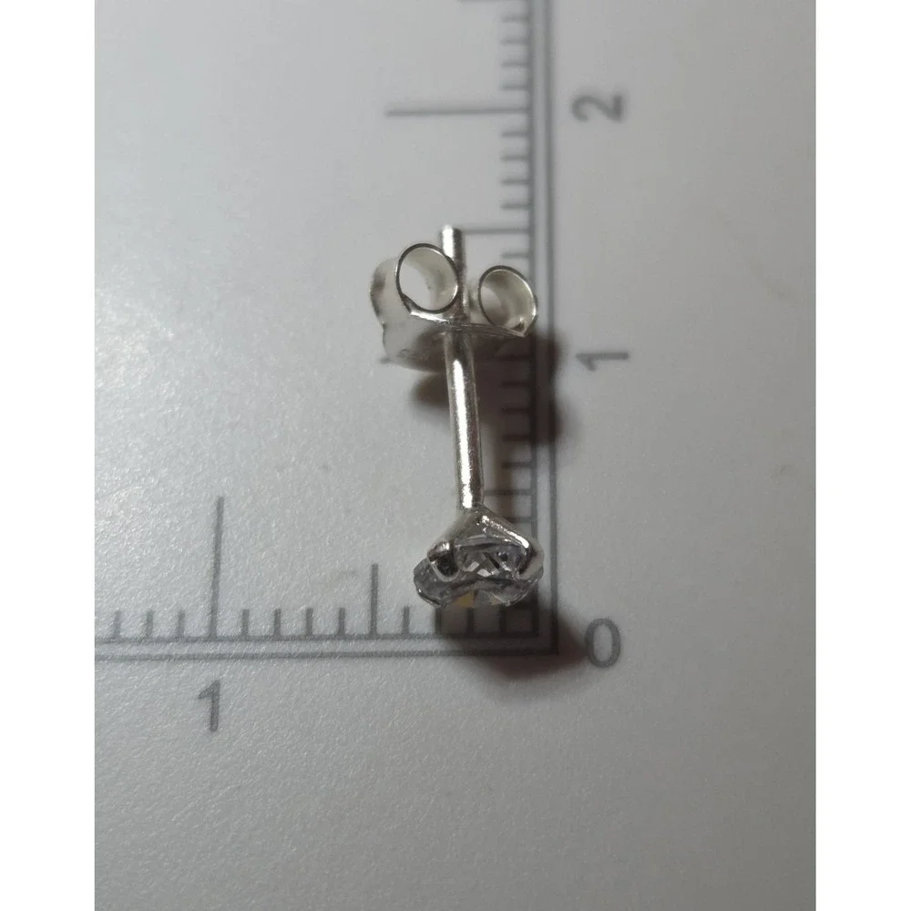 Ste◇Bee Sterling Silver‎ 3.5mm Stud CZ Earrings Baby Toddler Earrings